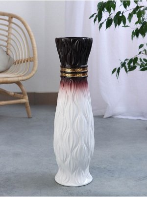 Ваза напольная «Иниго», талия, 59x16 см, керамика, бело-бордовая
