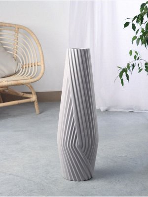 Ваза напольная «Айко», 58x13 см, керамика, серая