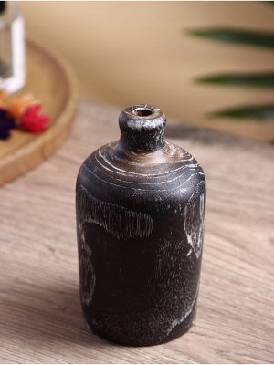 Ваза для сухоцветов «Лаура», 9x9x14 см, дерево Джати, тёмно-коричневая