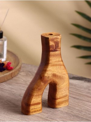 Ваза для сухоцветов «Корень», 12x3x18 см, дерево Джати, коричневая