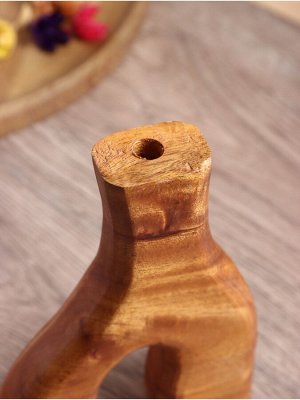 Ваза для сухоцветов «Корень», 12x3x18 см, дерево Джати, коричневая