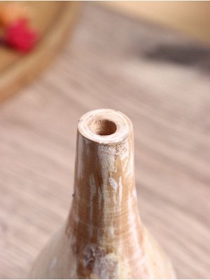 Ваза «Мистра, 8*8*16 см, дерево Джати, бежевая