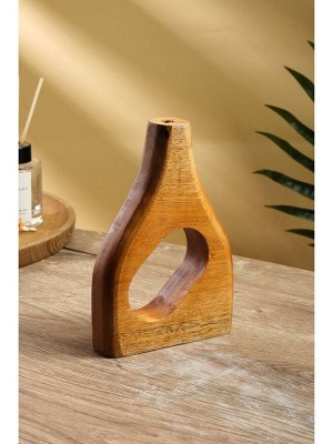 Ваза для сухоцветов «Катарсис», 12x3x18 см, дерево Джати, коричневая