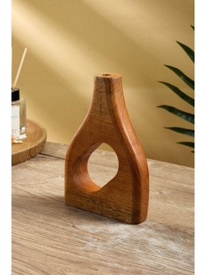 Ваза для сухоцветов «Катарсис», 12x3x18 см, дерево Джати, коричневая