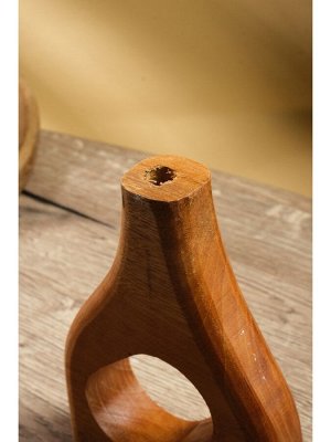 Ваза для сухоцветов «Катарсис», 12x3x18 см, дерево Джати, коричневая