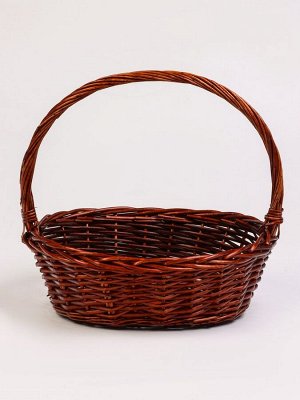 Набор плетёных корзин, 5 шт.: 50x42x15 см, 43x36x14 см, 37x30x12 см, 32x24x10 см, 26x20x9 см, ива, коричневый