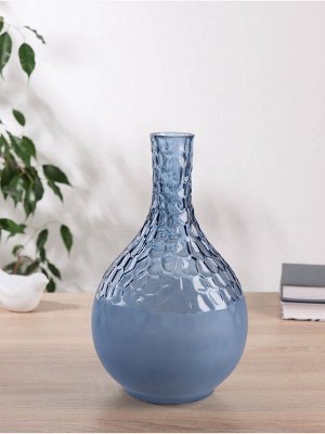 Ваза «Розмари» d=4.5 см, 27x16 см, стекло, синяя