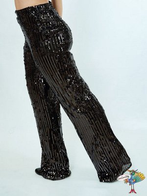 брюки Пайетка черные, р-р S (44)