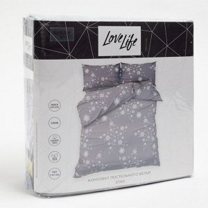 Постельное белье новогоднее LoveLife 2сп Star 175*215см,200*225см,50*70см-2штуки