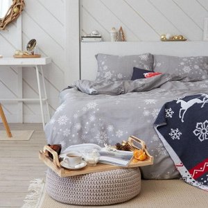 Постельное белье новогоднее LoveLife 2сп Star 175*215см,200*225см,50*70см-2штуки