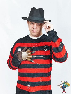 костюм Фредди Крюгера, р-р XXL (свитер, шляпа, перчатка)
