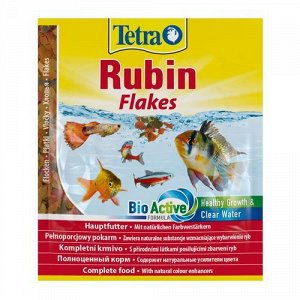 Tetra Корм д/рыб тропических Rubin Яркость окраса хлопья (саше) 12гр (1/25)