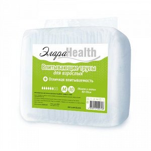 ЭлараHealth трусы впитывающ. д/взр. (M) (обх.талии 80-110см) №10	Yansheng Internation