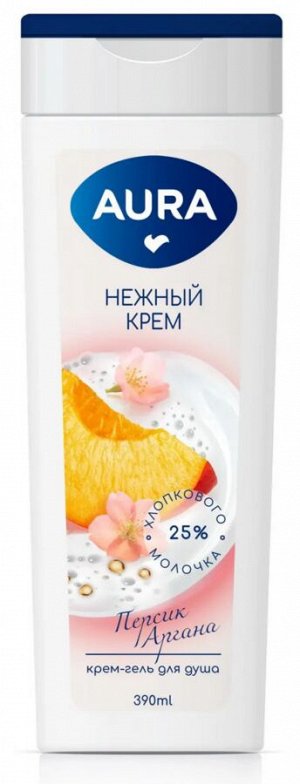 Крем-гель для душа Персик и Аргана Aura 390 мл