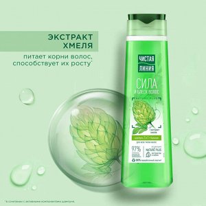 Шампунь 2 в 1 Экстракт хмеля на отваре целебных трав ЧИСТАЯ ЛИНИЯ 400 мл