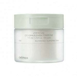Пилинг-пэды от воспалений для проблемной кожи Ji Woo Gae Cica BHA Blemish Toner Pad