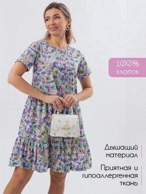Платье женское, модель 174, трикотаж (Незабудка)