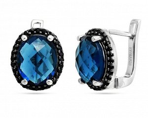 Серьги из серебра лондон топаз кварц, шпинель, Валинта