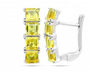 Серьги из серебра цитрин, София