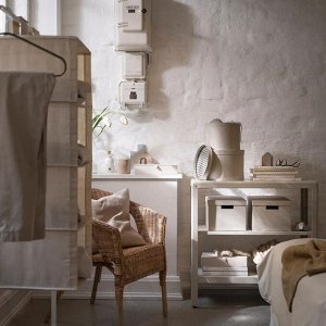 RÅGODLING, Коробка для хранения с крышкой, комплект из 2 предметов, натуральный цвет/бежевый
