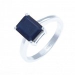 Кольцо из серебра с сапфиром и сапфиром нат. (u) R-DRGR00555-SP