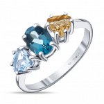 Серебряное кольцо с цитрином и топазом 0642-R-T-TL-C