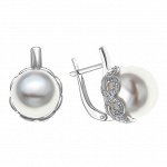 Серьги из серебра с жемчугом с125801