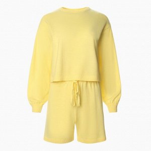 Комплект женский (джемпер, шорты) MINAKU: Casual Collection, цвет лимон