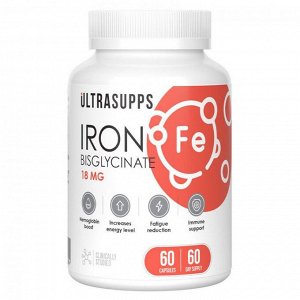Железо ULTRASUPPS Iron 18мг - 60 капс