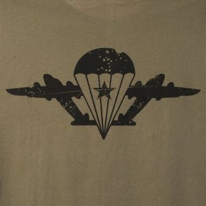 Футболка Мужская милитари футболка с эмблемой Воздушно-десантных войск – правильный цвет, фасон, материал и цена №218