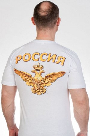 Белая футболка с принтом ССО и гербом России – если мы снижаем цены, то ГЛОБАЛЬНО! №Р368 ОСТАТКИ СЛАДКИ!!!!