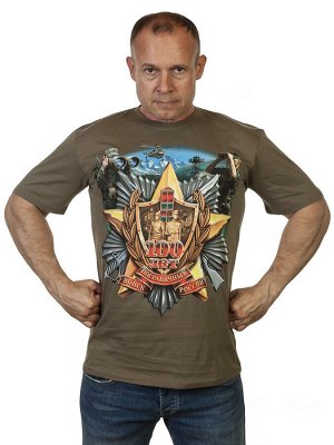 Футболка Мужская футболка хаки олива «Пограничные войска России»  - адекватная цена и размерный ряд до 6XL! №286