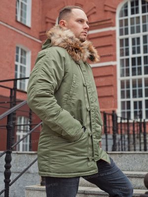 Зимняя мужская куртка аляска N-3B, sage_green
