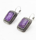 Серьги с аметистом. 8856021-5АМ