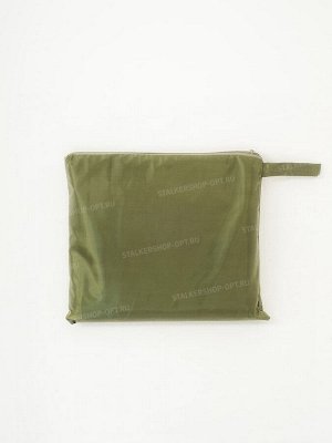 Плащ-дождевик (пончо) кнопки по бокам, молния на вороте, олива