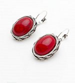 Серьги с кораллом. 8845022-4КП