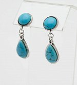 Серьги с бирюзой. 8858-46БР