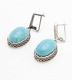 Серьги с бирюзой. 8858022-4БР