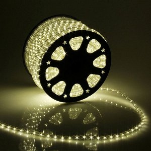 Гирлянда светодиодная, световой шнур Luazon Lighting 13 мм, IP65, 100 м, 36 LED/м, 220 В, 2W, постоянное свечение, свечение тёплое белое