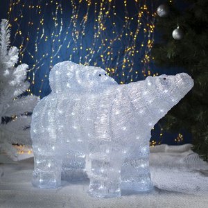 Светодиодная фигура «Медведь с медвежонком» 80 x 76 x 30 см, акрил, 150 LED, 8 режимов, 24 В, свечение белое