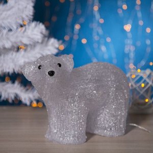 Светодиодная фигура «Медведь малый» 28 x 25 x 15 см, акрил, 40 LED, 220 В, свечение белое