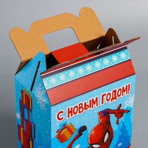 Коробка складная "С Новым годом!", Человек-паук, 16 х 21 х 10 см