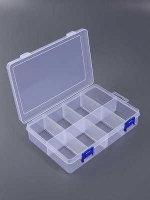 Органайзер для рукоделия, с подвесом, со съёмными ячейками, 8 отделений, 20 x 13,5 x 4,5 см, цвет прозрачный