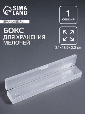 Бокс для хранения мелочей, 3.1x18.9x2.2 см, прозрачный