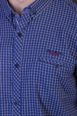 Рубашка 9702 т.синий-коричневый BAGARDA