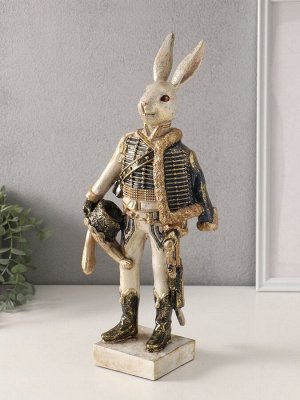 Фигурка полистоун «Зайчик в мундире», 11.5x16.5x40 см