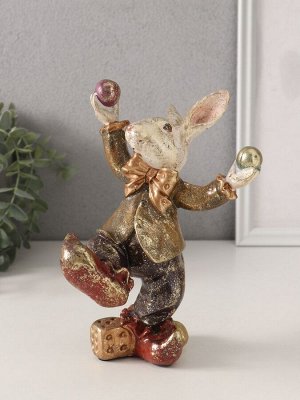 Фигурка полистоун «Цирковой кролик-жонглёр», 12.5x15x20 см