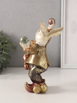 Фигурка полистоун «Цирковой кролик-жонглёр», 12.5x15x20 см