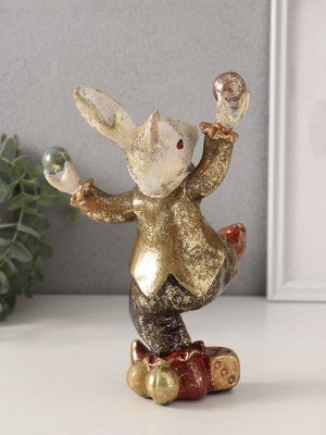 Фигурка полистоун «Цирковой кролик-жонглёр», 12.5x15x20 см