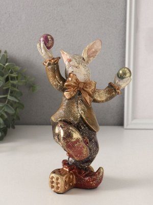 Фигурка полистоун «Цирковой кролик-жонглёр», 12.5x15x20 см